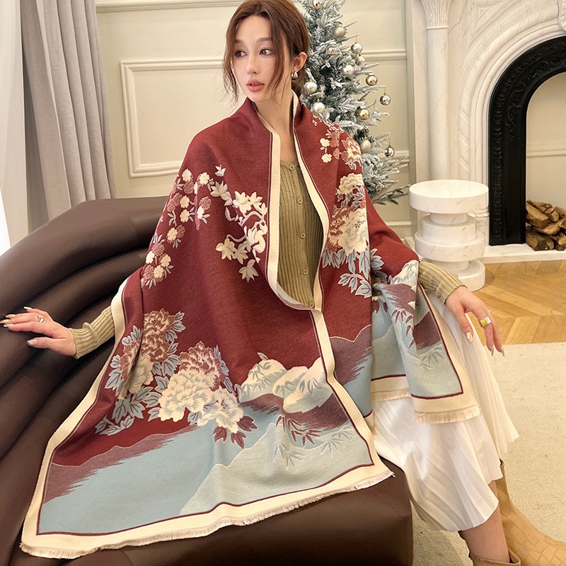 Cashmere Pashmina Wrap - موضة شتاء جديد دافئ وشاح شال