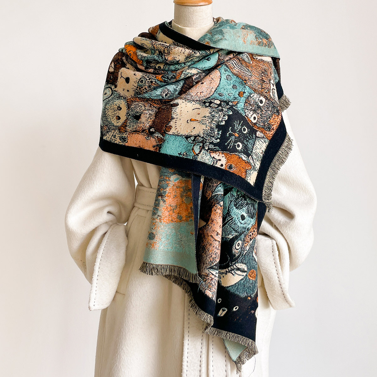 وشاح نسائي من الكشمير الصناعي، - مراجعة Cashmere Pashmina Wrap وسعره