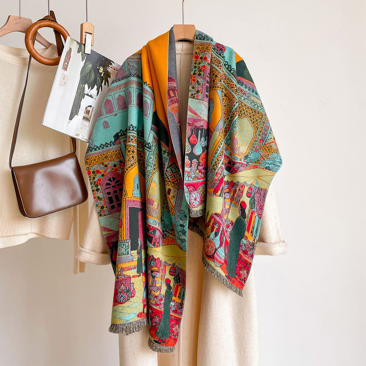 وشاح نسائي من الكشمير الصناعي  - مراجعة Cashmere Pashmina Wrap وسعره