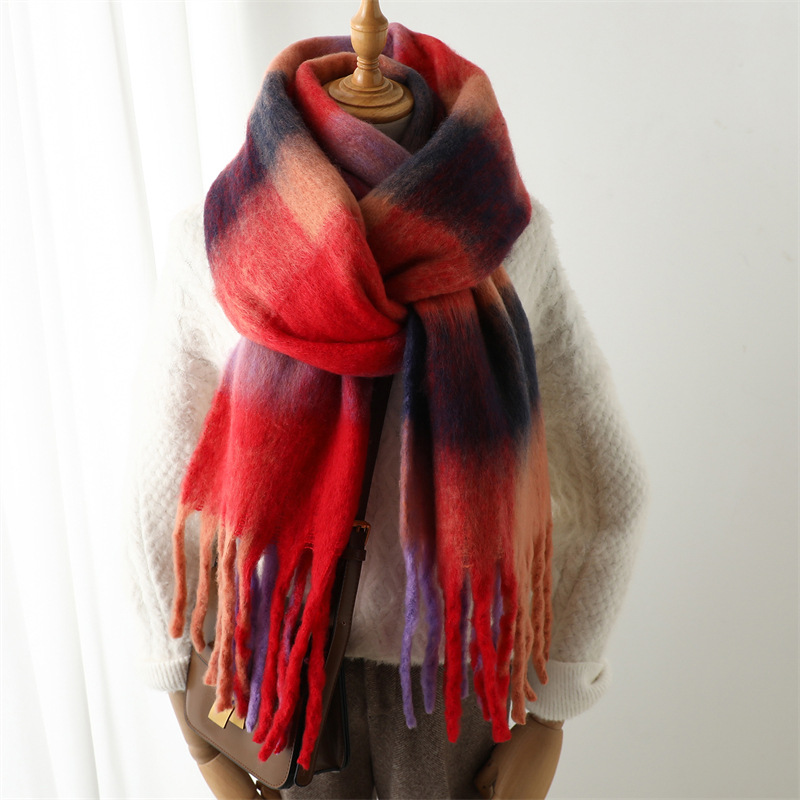 وشاح شبكي جديد للخريف والشتاء  - مراجعة Wool Scarf Men وسعره